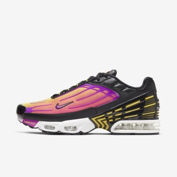 Nike Air Max Plus III - Férfi Utcai Cipő - Fekete/Sárga/Rózsaszín/Lila